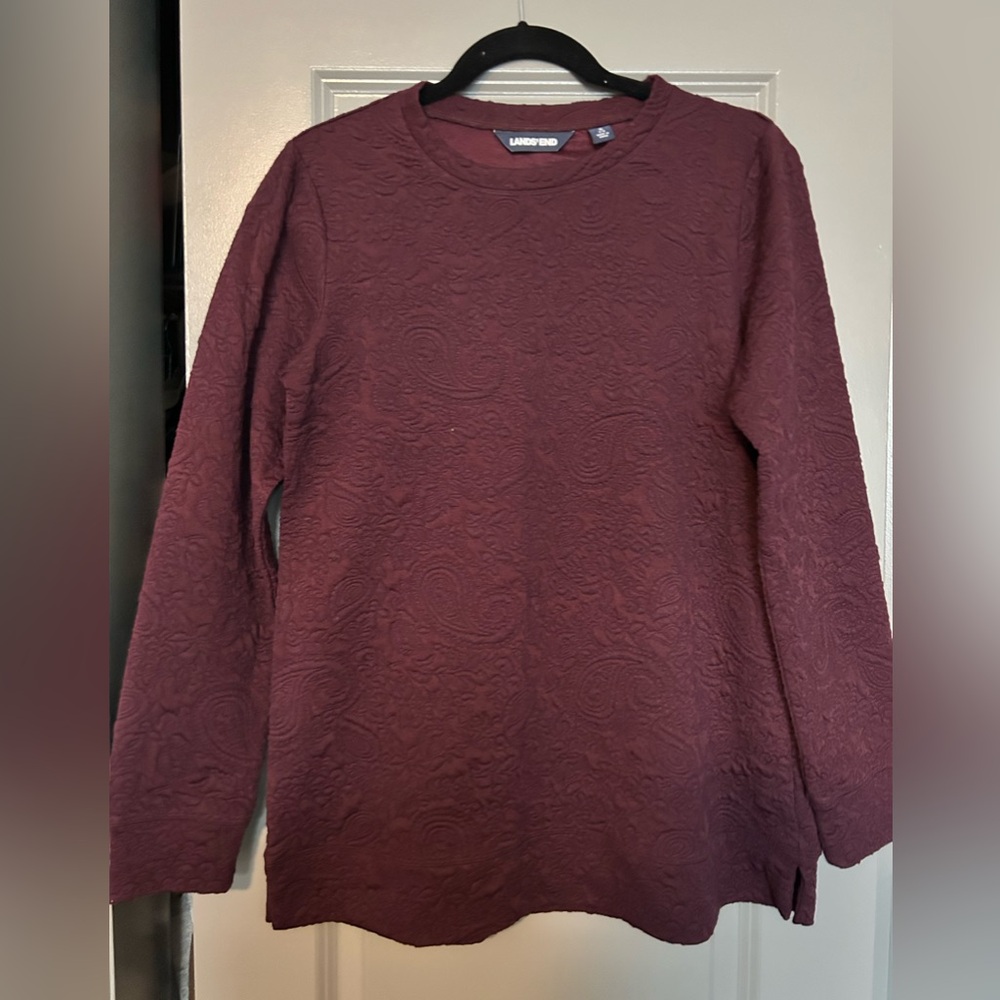 Lands End quilted paisley detail sweatshirt